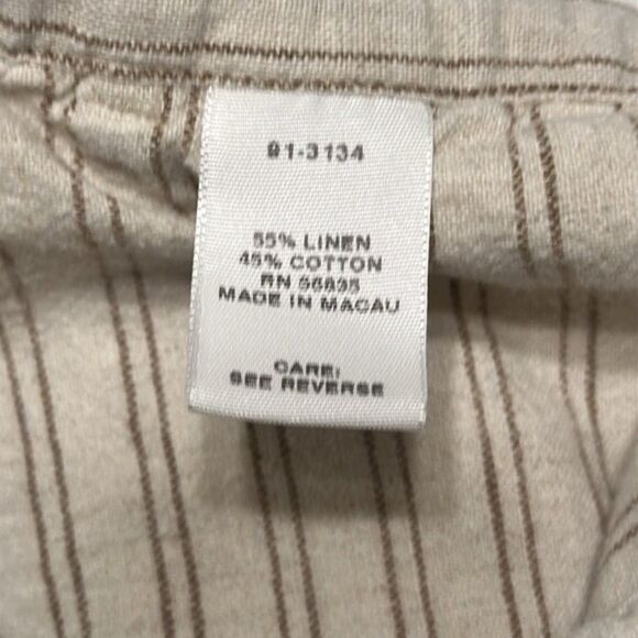 Cabelas Casuals Linen Pants Womens 12 Beachy Wide Leg Drawcord Coastal Vacation - Picture 9 of 14